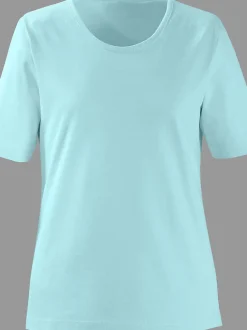 T-shirts à encolure ronde en pur coton basiques intemporels