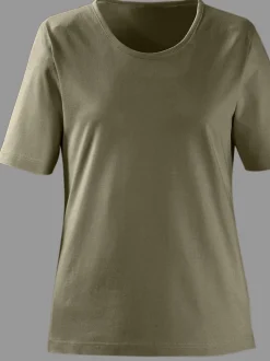 T-shirts à encolure ronde en pur coton basiques intemporels