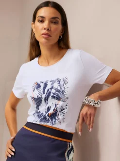 T-shirts à encolure ronde imprimés devant et confortables
