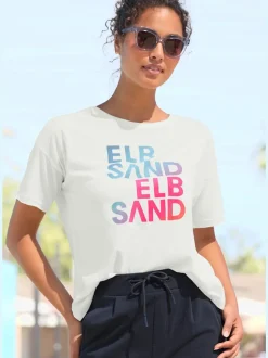 T-shirts : encolure ronde logo couleur devant coupe décontractée