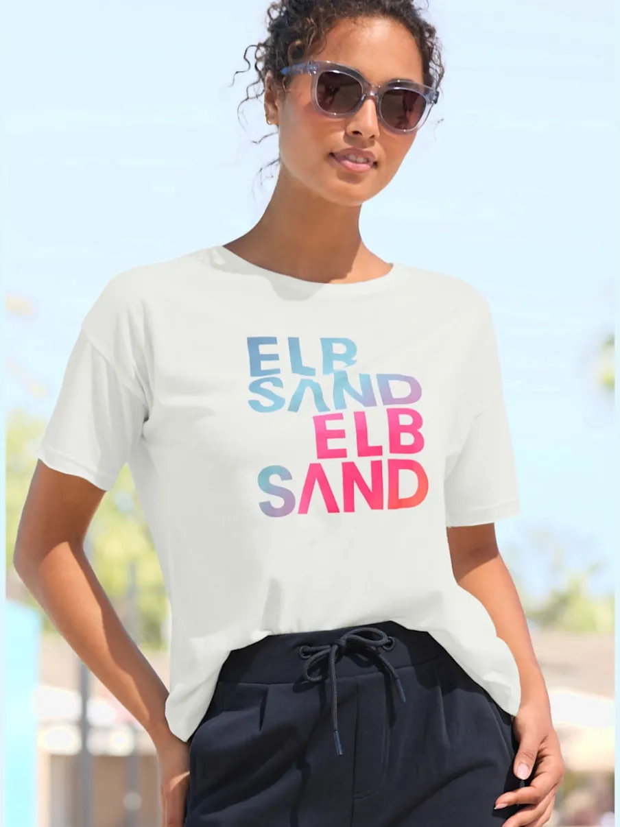 T-shirts : encolure ronde logo couleur devant coupe décontractée