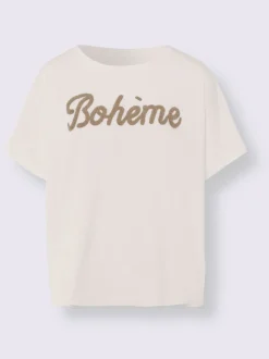 T-shirts en coton avec broderie Bohème et manches courtes