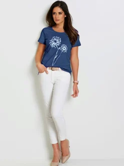 T-shirts en coton à motifs de pissenlits avec emmanchures courtes