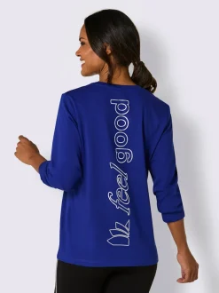 T-shirts en jersey fin avec manches longues imprimés brillants
