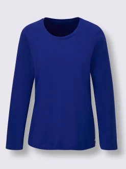 T-shirts en jersey fin avec manches longues imprimés brillants