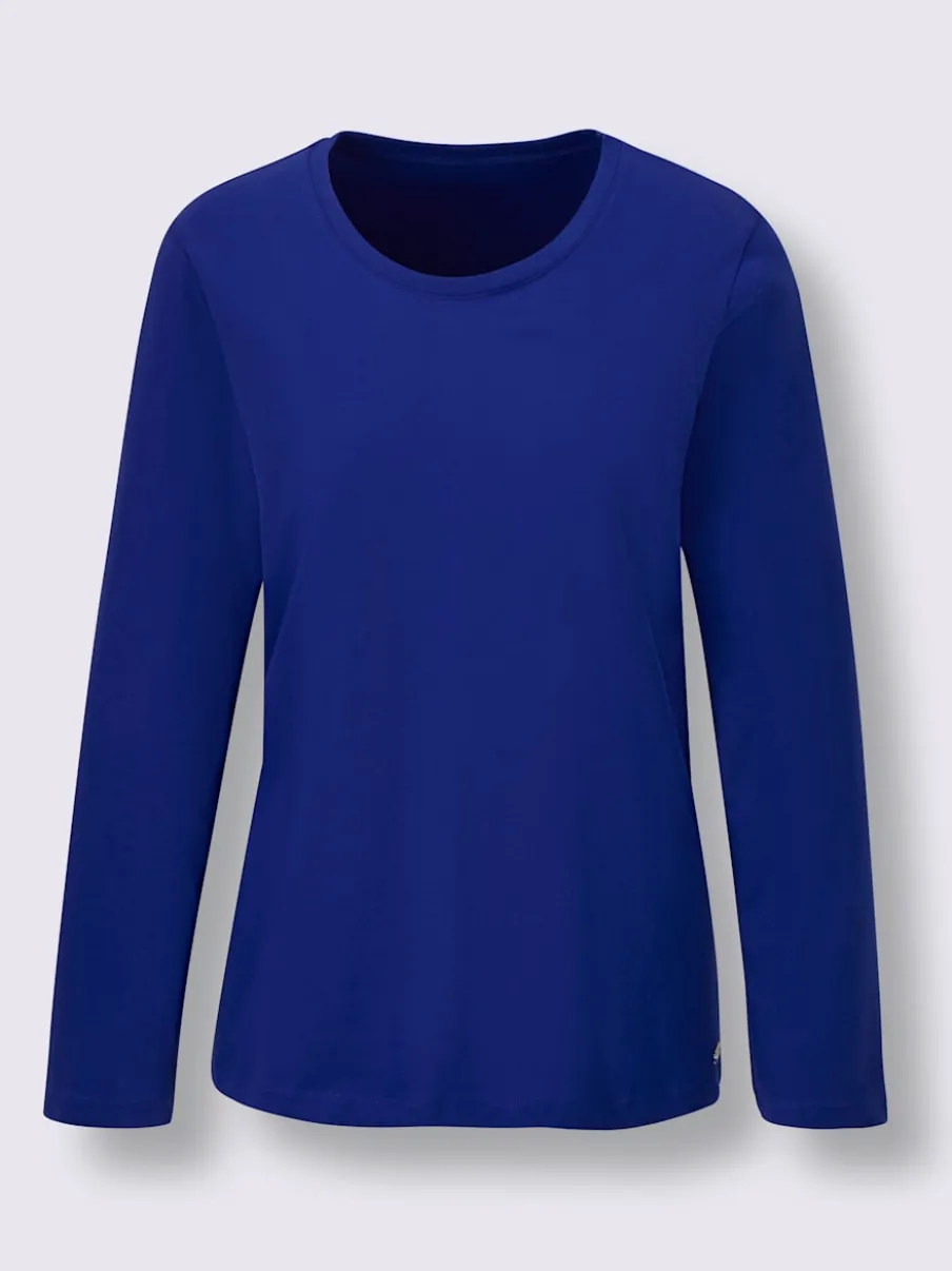 T-shirts en jersey fin avec manches longues imprimés brillants