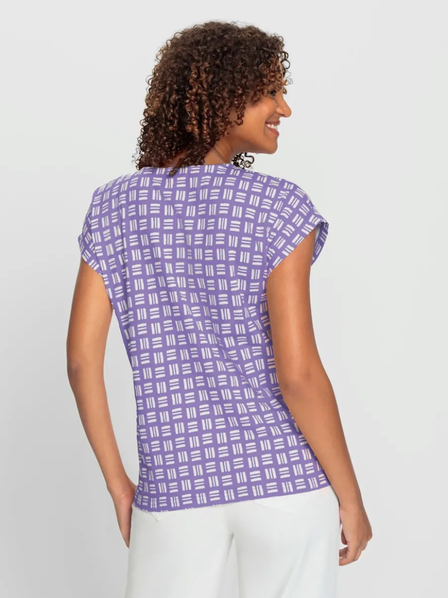 T-shirts imprimés mancherons décontractés en pur coton