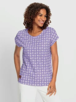 T-shirts imprimés mancherons décontractés en pur coton