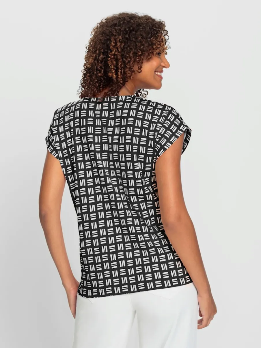 T-shirts imprimés mancherons décontractés en pur coton