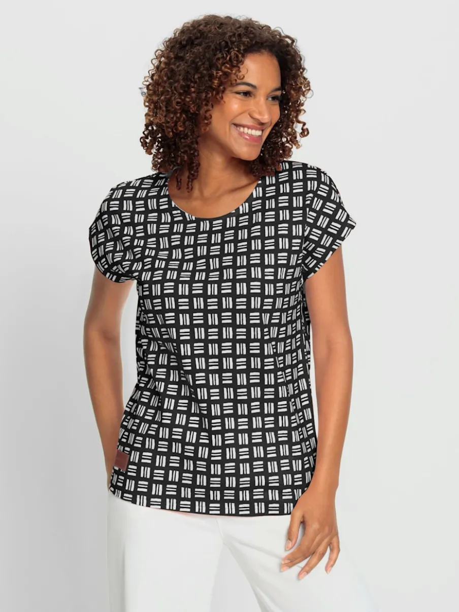 T-shirts imprimés mancherons décontractés en pur coton