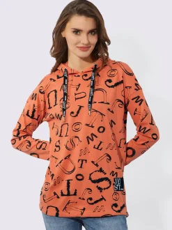 T-shirts longs à capuche avec imprimé lettrage dynamique