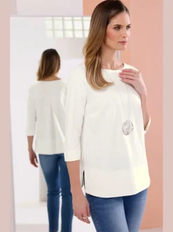 T-shirts à manches 3/4 avec plis creux au dos