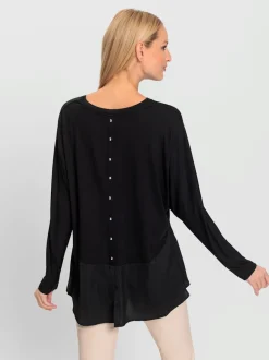 T-shirts manches chauve-souris avec patte de boutonnage
