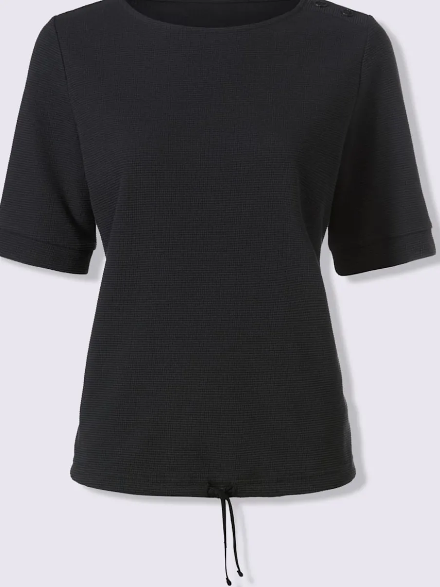 T-shirts manches courtes avec encolure ronde et bouton