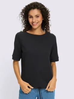 T-shirts manches courtes avec encolure ronde et bouton