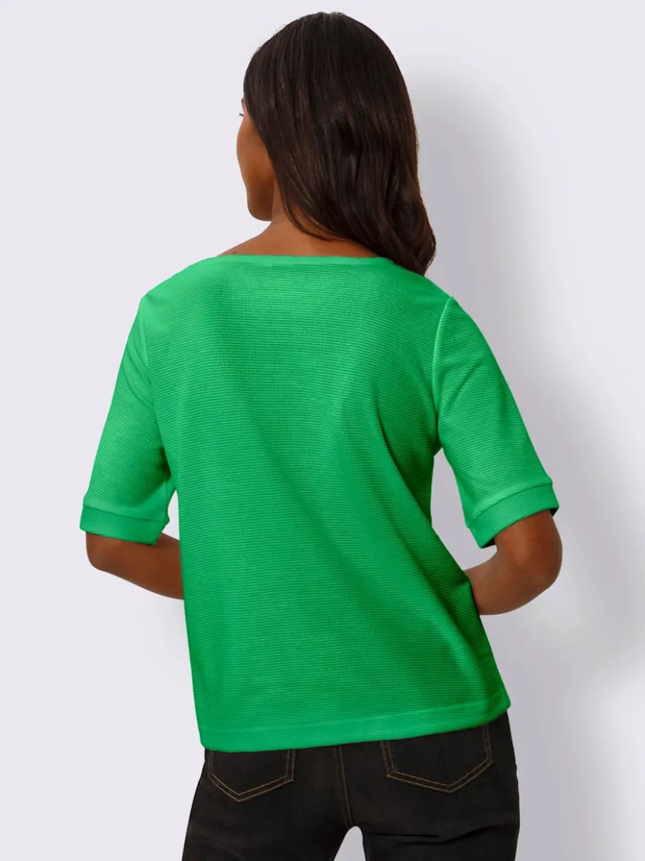 T-shirts manches courtes avec encolure ronde et bouton