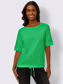 T-shirts manches courtes avec encolure ronde et bouton