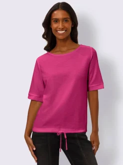 T-shirts manches courtes avec encolure ronde et bouton