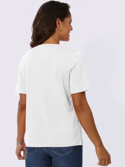 T-shirts à manches courtes avec col en V et rivets