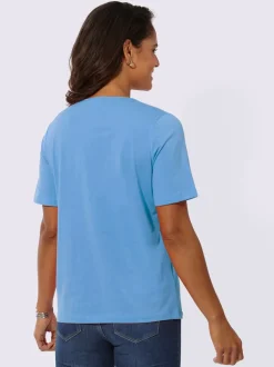 T-shirts à manches courtes avec col en V et rivets