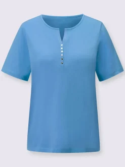 T-shirts à manches courtes avec col en V et rivets