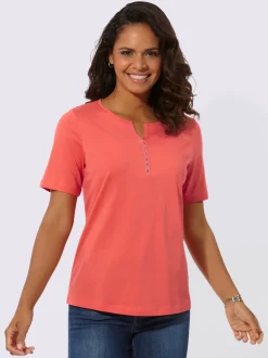 T-shirts à manches courtes avec col en V et rivets