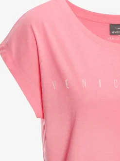 T-shirts à manches courtes avec logo brillant encolure ronde