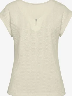 T-shirts à manches courtes avec encolure en V décorative