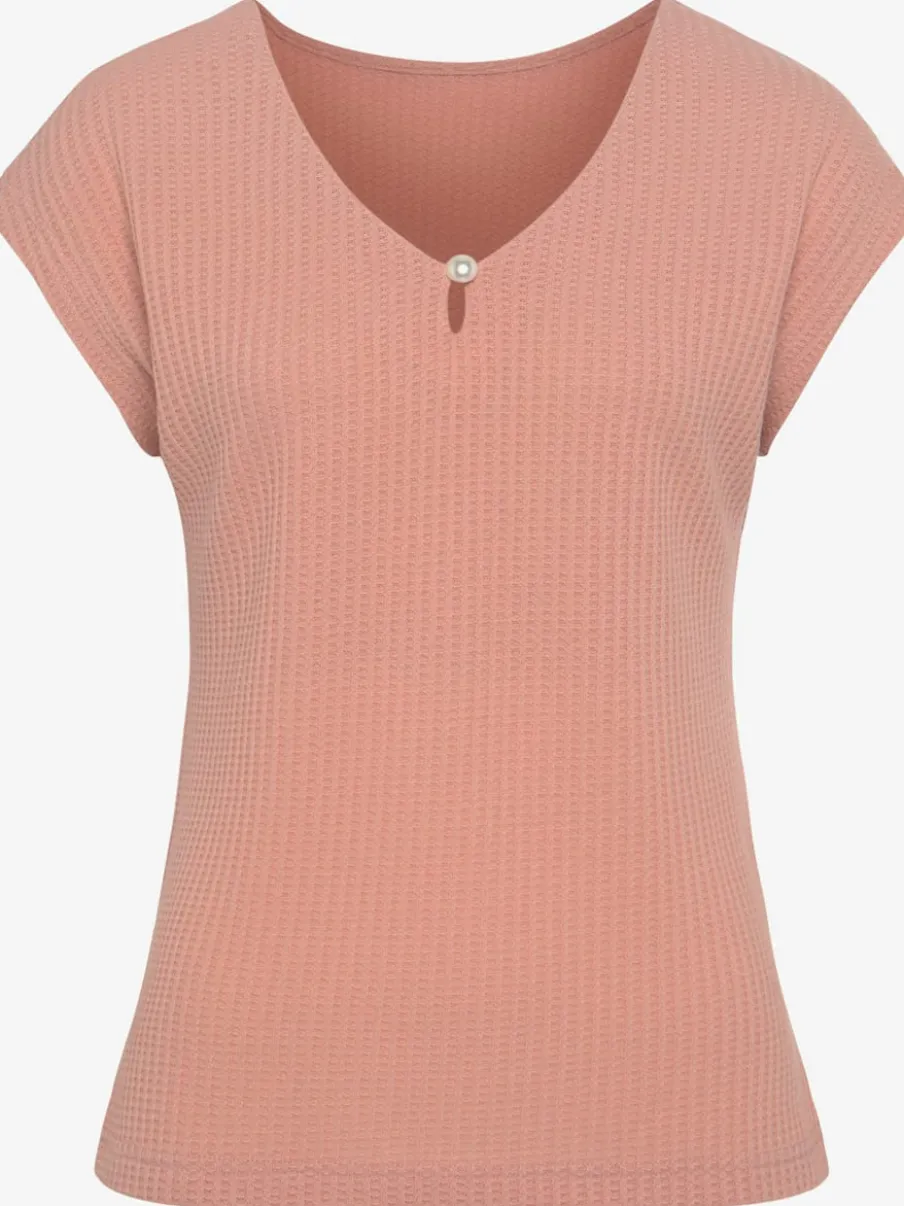 T-shirts à manches courtes avec encolure en V décorative