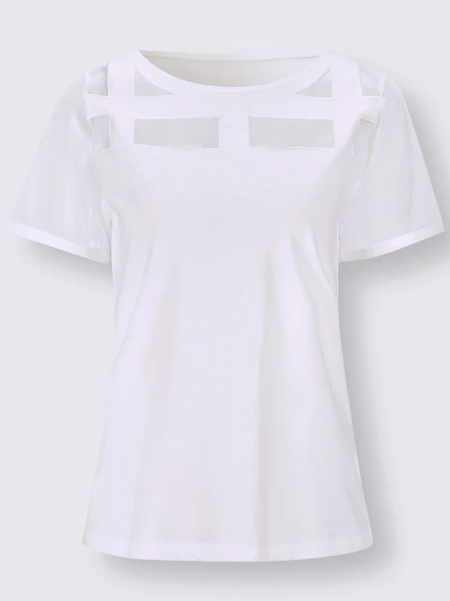 T-shirts à manches courtes avec empiècements en maille raffinés