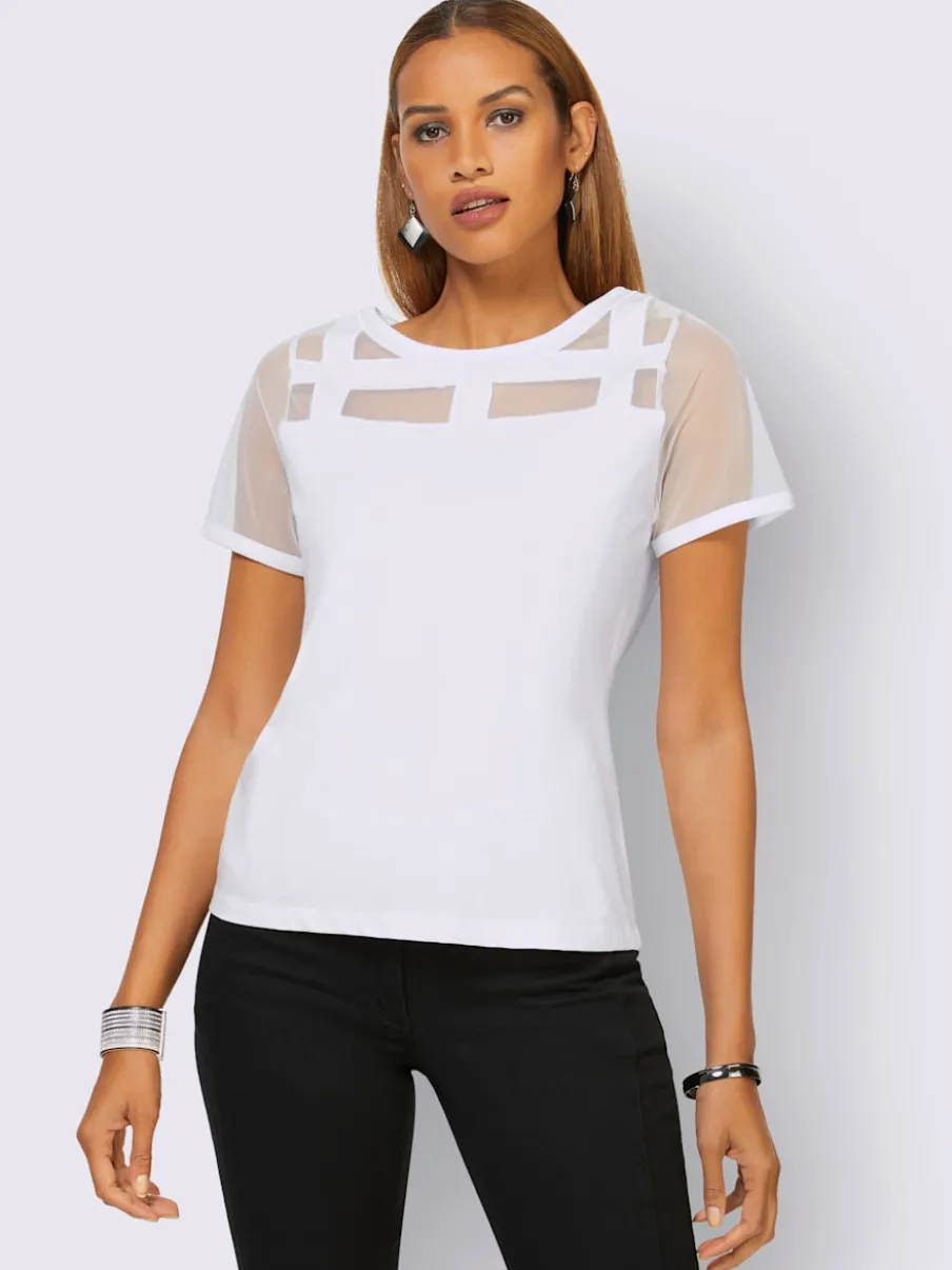 T-shirts à manches courtes avec empiècements en maille raffinés