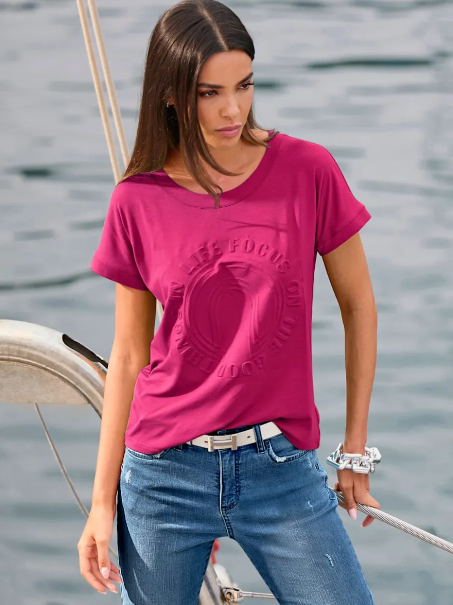 T-shirts à manches courtes avec imprimé 3D encolure ronde