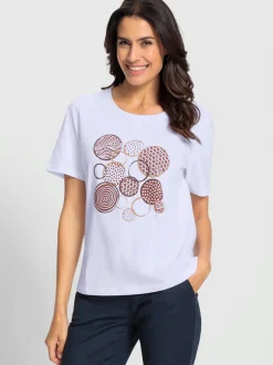 T-shirts à manches courtes doux avec imprimé géométrique moderne