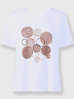 T-shirts à manches courtes doux avec imprimé géométrique moderne