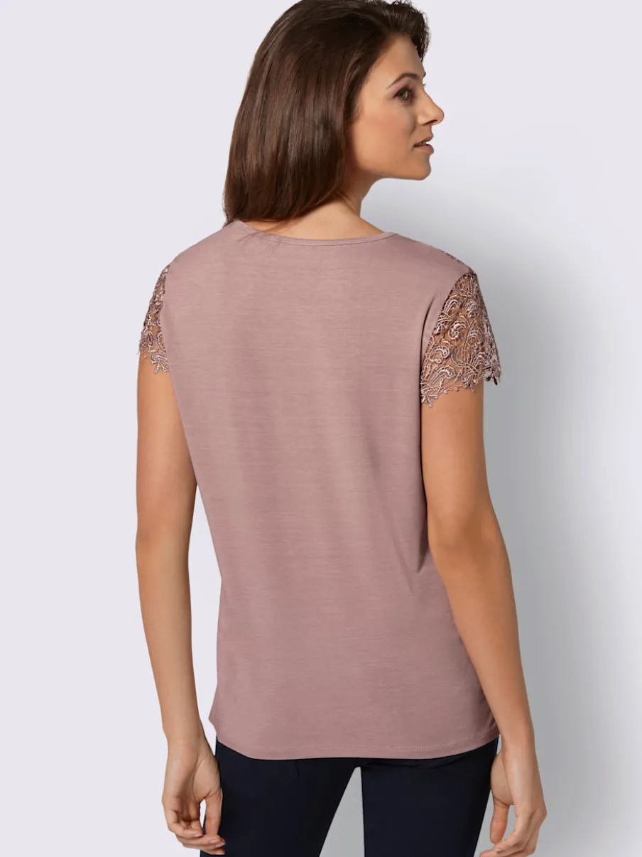 T-shirts à manches courtes en broderie anglaise délicate