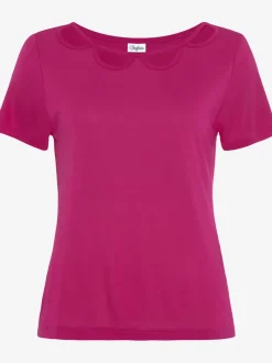 T-shirts à manches courtes encolure ronde avec découpes tendance
