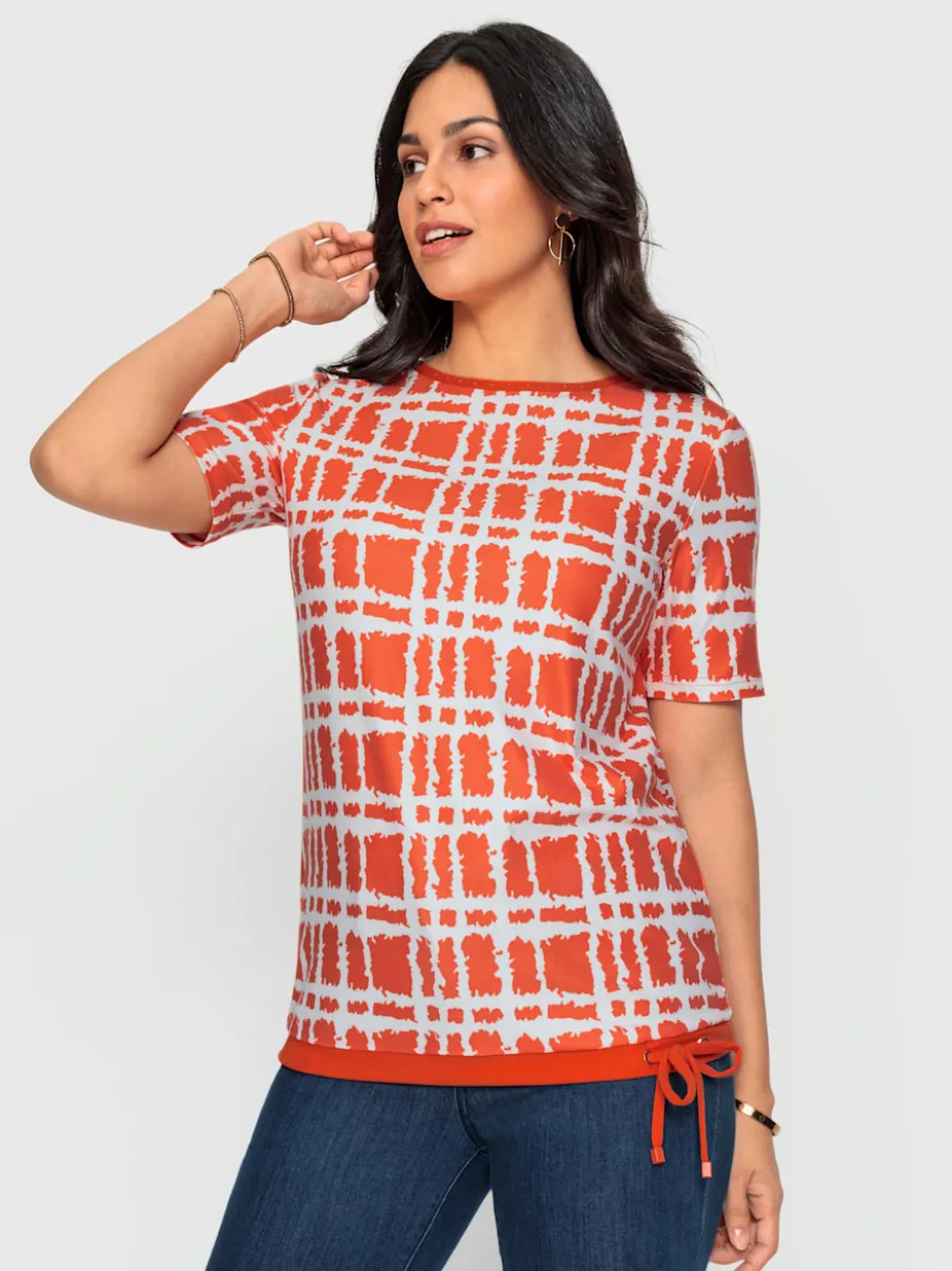 T-shirts à manches courtes encolure bateau avec motif graphique