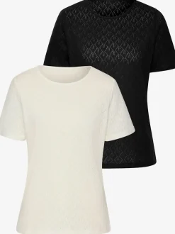 T-shirts à manches courtes en tricot fin ajouré