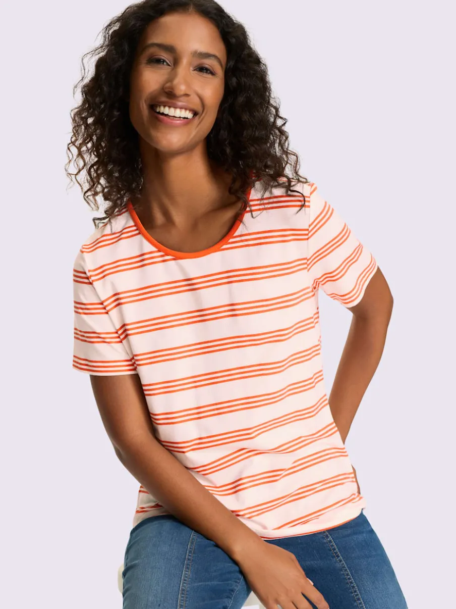 T-shirts à manches courtes rayés en viscose douce