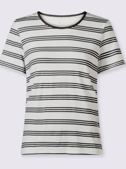 T-shirts à manches courtes rayés en viscose douce