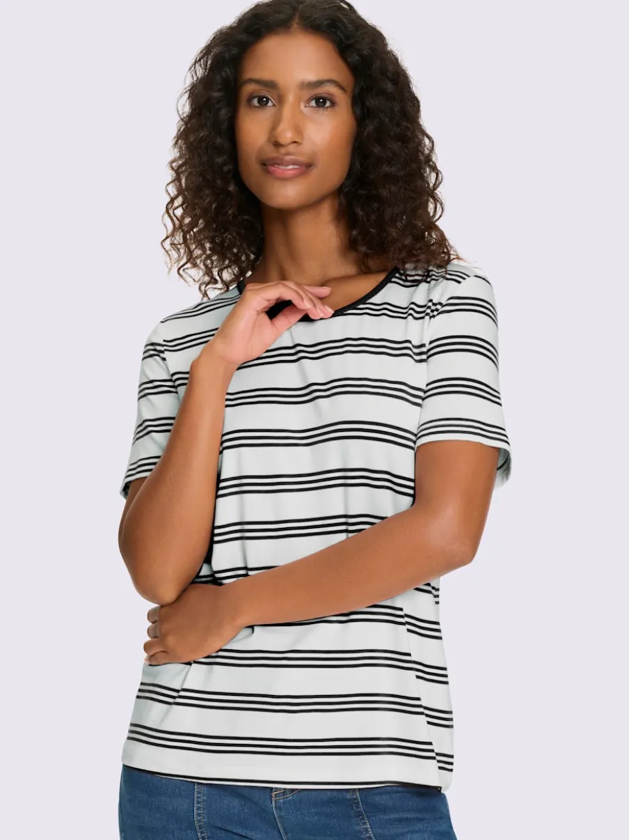 T-shirts à manches courtes rayés en viscose douce