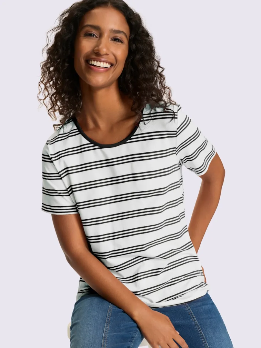 T-shirts à manches courtes rayés en viscose douce