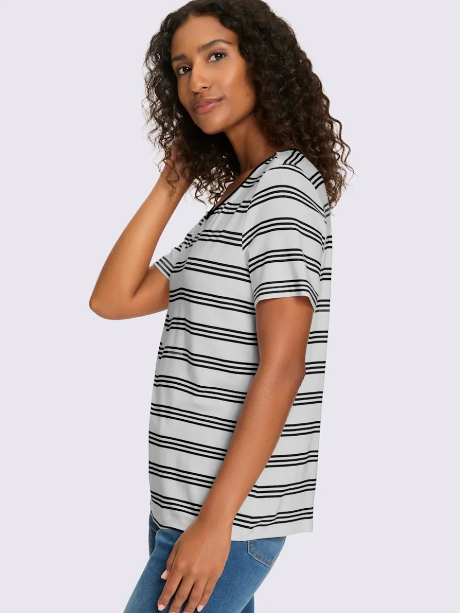 T-shirts à manches courtes rayés en viscose douce