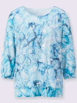 T-shirts à manches 3/4 en maille avec motifs floraux