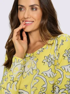 T-shirts à manches longues avec motif floral en polyester recyclé