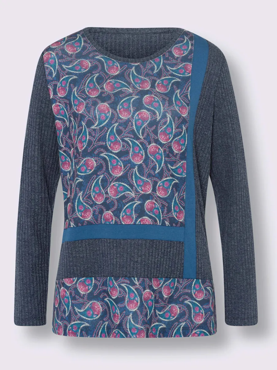 T-shirts à manches longues avec motif paisley texturé