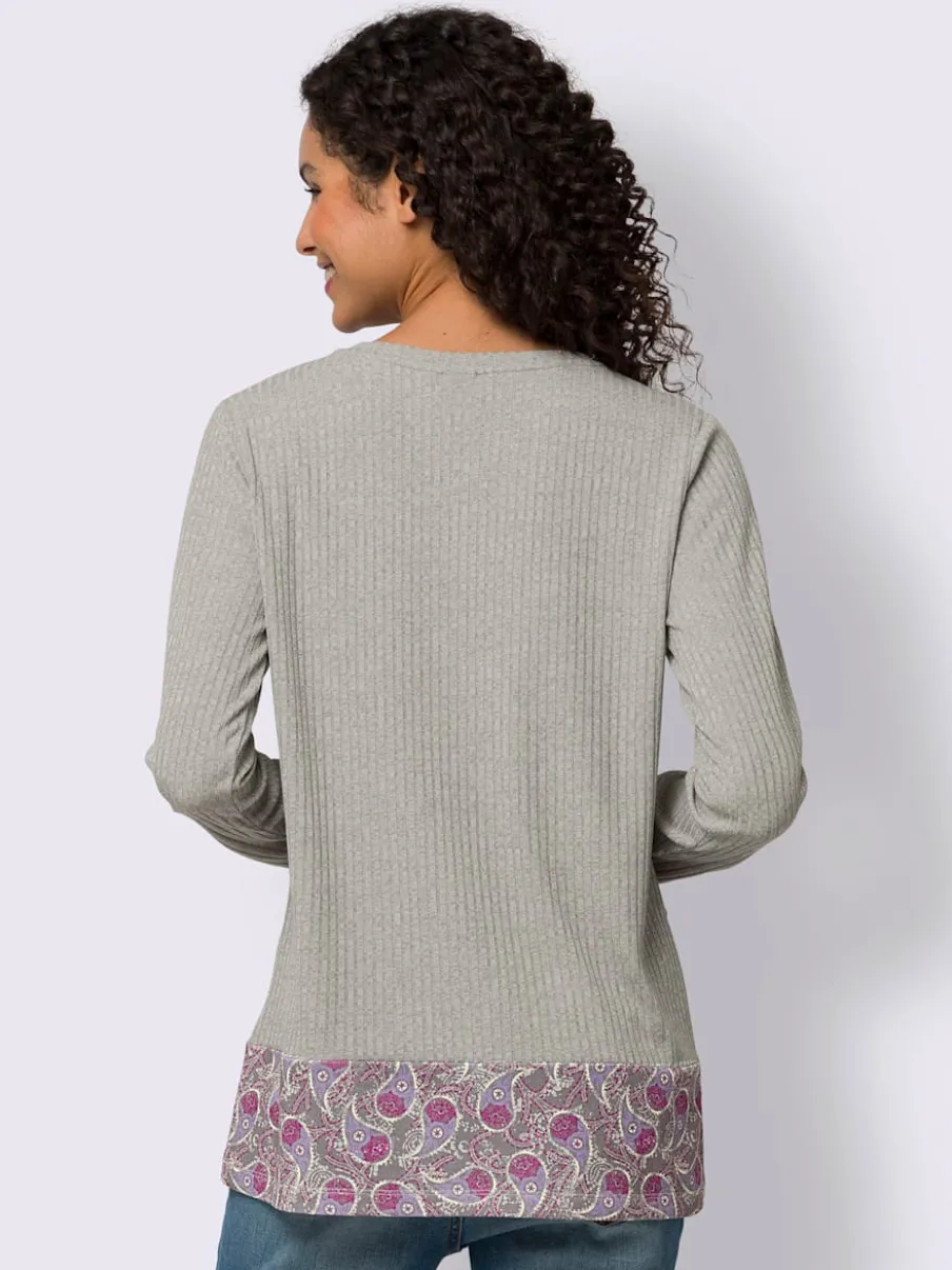 T-shirts à manches longues avec motif paisley texturé