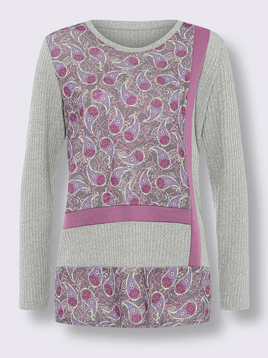 T-shirts à manches longues avec motif paisley texturé
