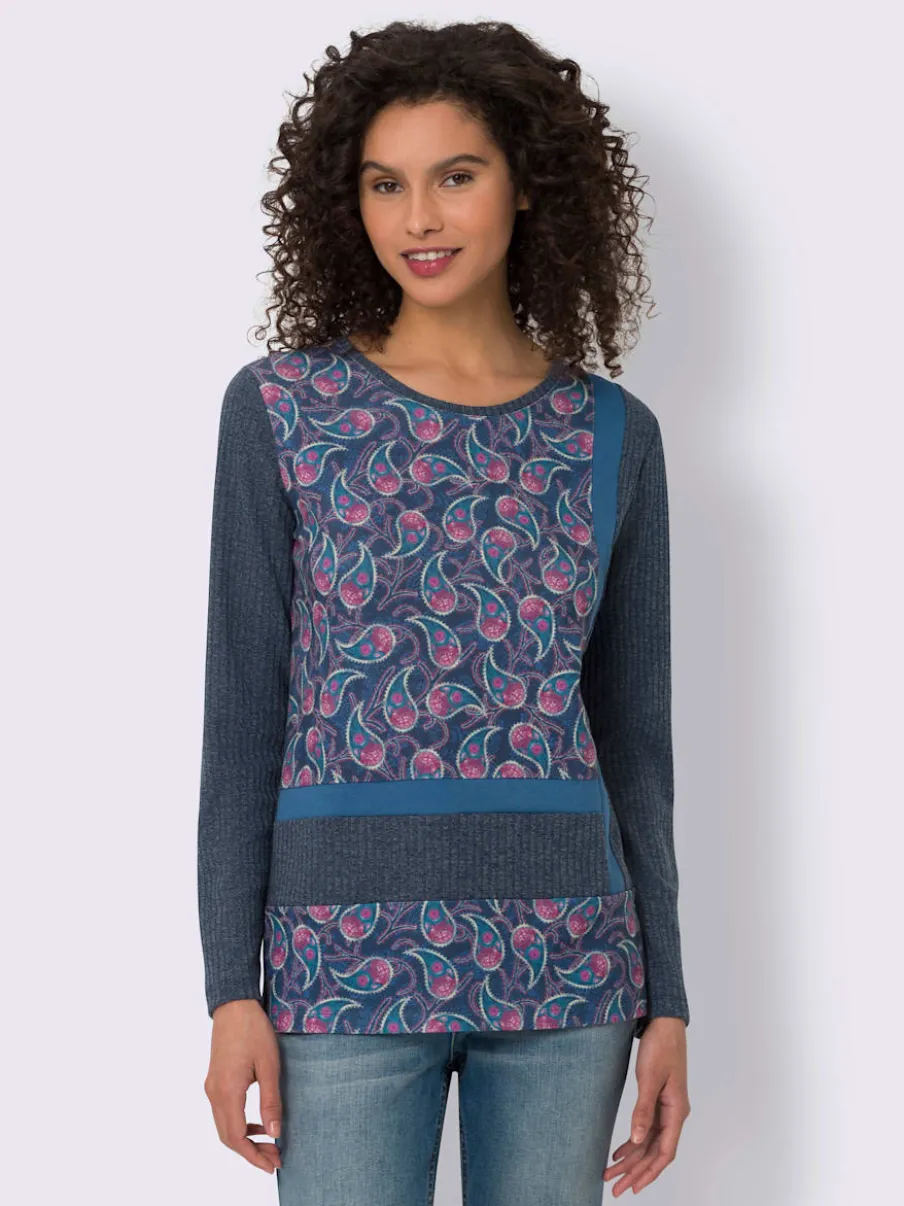 T-shirts à manches longues avec motif paisley texturé