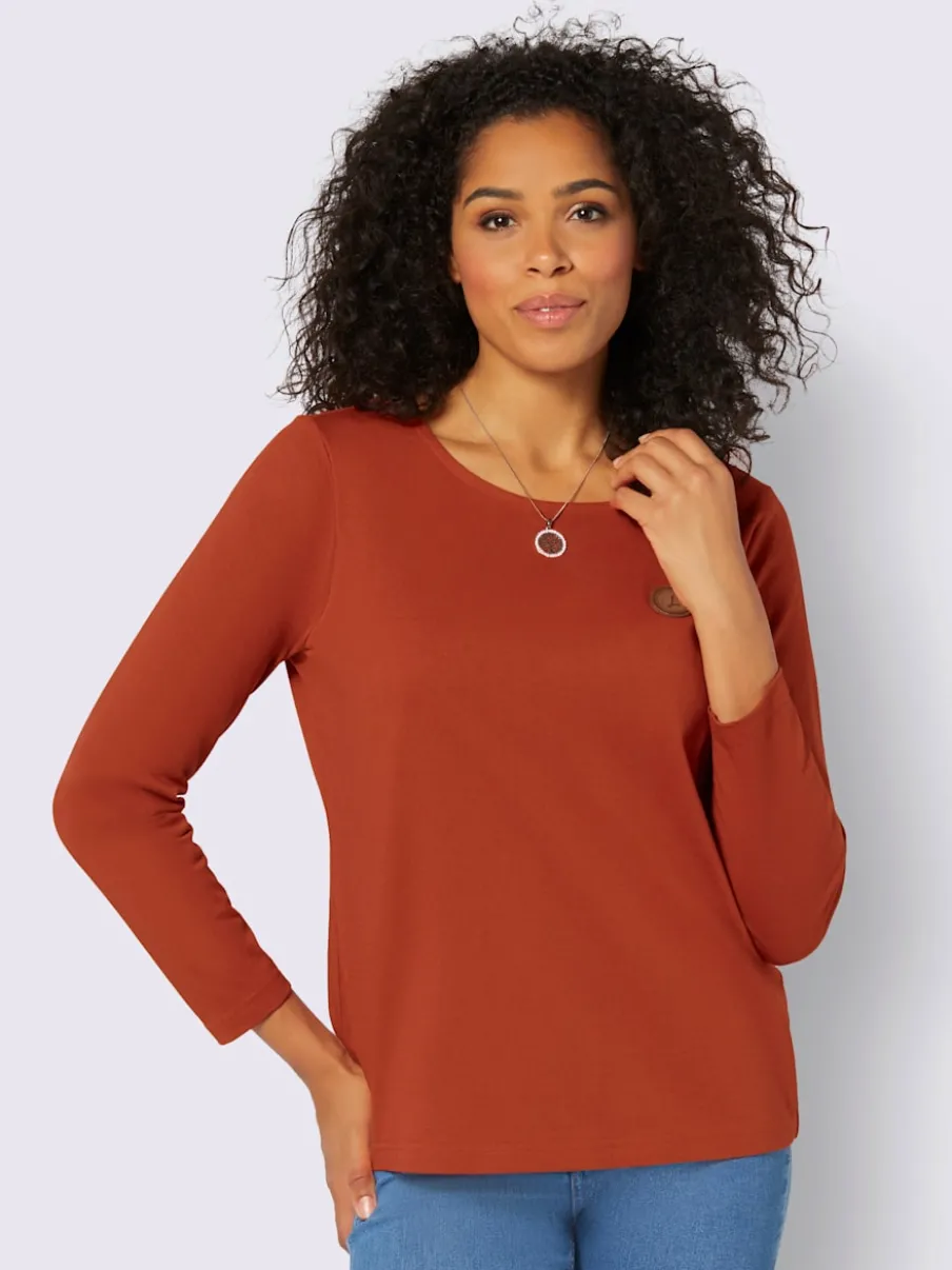 T-shirts manches longues en coton avec détails synthétiques
